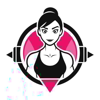 Lady fitness logo art for a smart gym center illustration vector