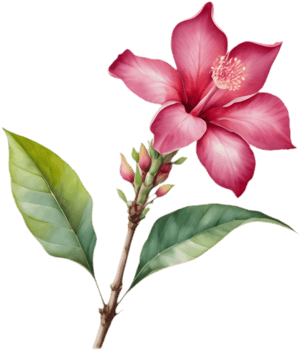 Floral Elegance, Bombax Ceiba Flower Watercolor. . png