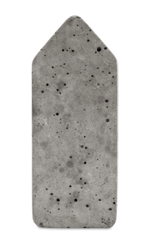 Minimalist concrete house shape on transparent background. png