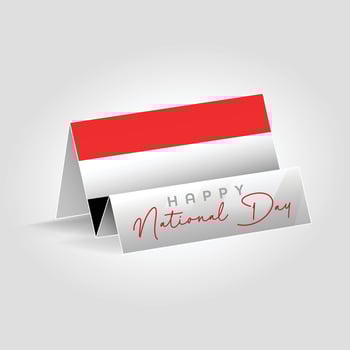 Yemen country paper flag standing on the ground. Happy national day flag design. vector