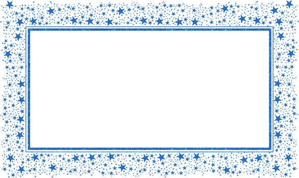 Blue Rectangular Frame With Blue Sparkling Stars png