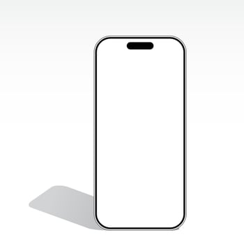 mobil phone with shadow frame on white background vector