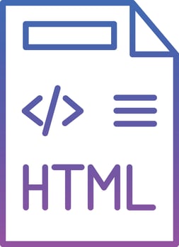 HTML File Illustration Icon vector
