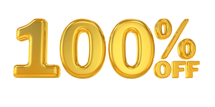 100 percent gold offer in 3d png