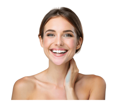 Smiling woman on transparent background for creative design use png