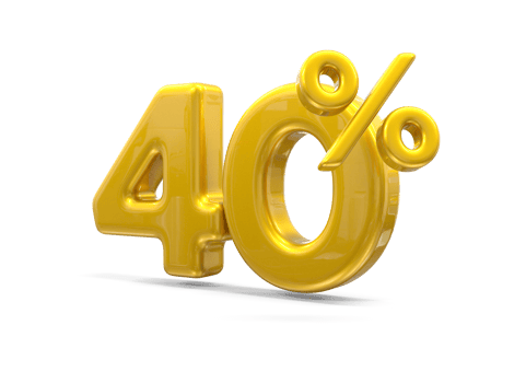 40 percent gold offer in 3d png
