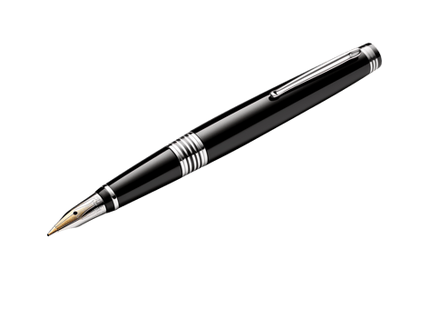 Black fountain pen isolated on transparent background png
