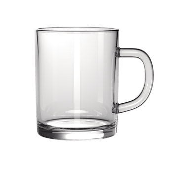 Blank empty glass mug isolated on transparent background png