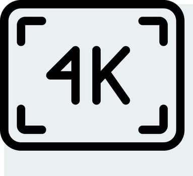 A black and white square with the word 4k on it vector