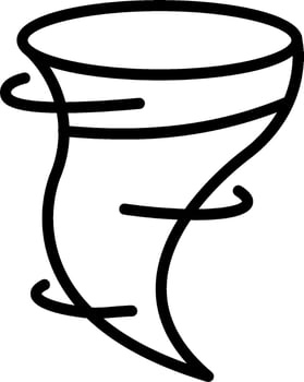 A tornado icon with a black and white drawing vector