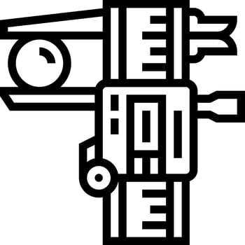 A black and white drawing of a machine vector