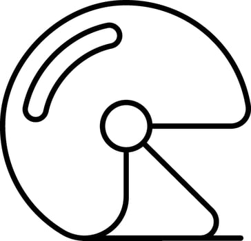 A black and white drawing of a fan vector