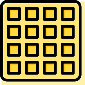 A square waffle with black and yellow squares vector