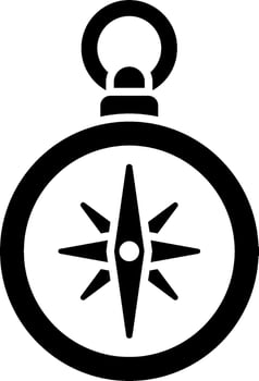 A black and white image of a compass vector