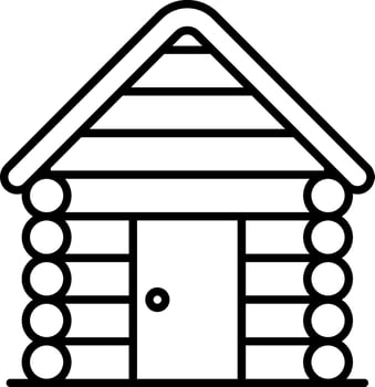 Log cabin outline vector