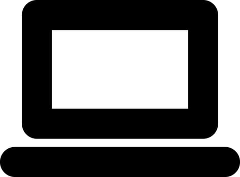A black and white computer icon on a white background vector