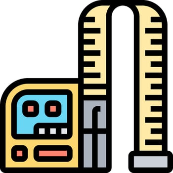 A measuring tape and a ruler icon vector