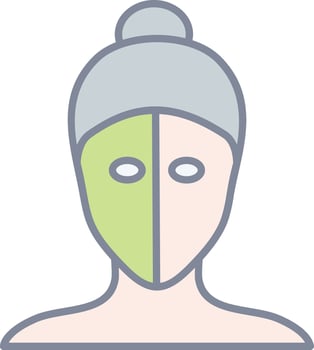 A woman with a green mask on her face vector