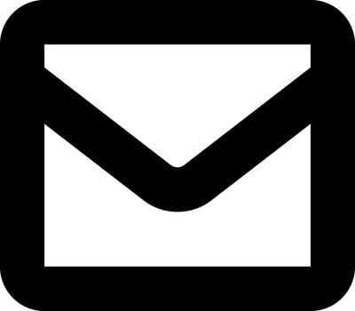 Email icon with a black envelope vector