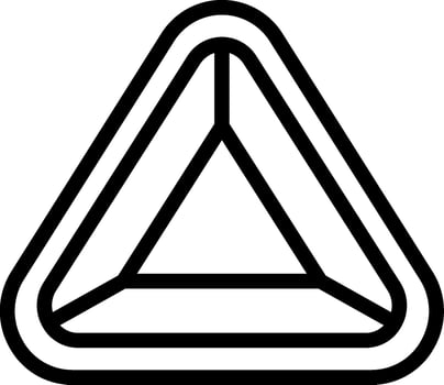 A triangle shaped object with a black outline vector
