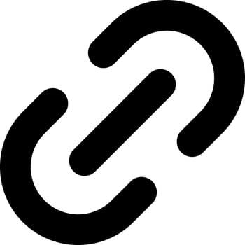 A black and white image of a link vector