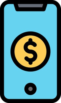 A smartphone with a dollar sign on it vector