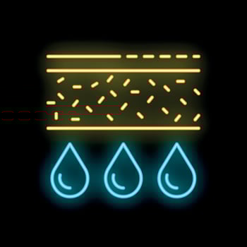 Neon waterproof breathable fabric material icon vector illustration