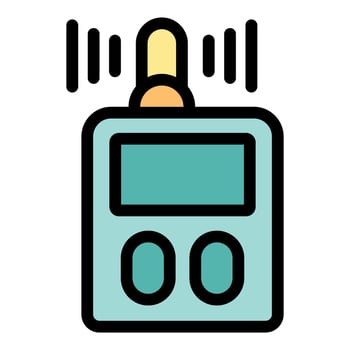 Walkie talkie transmitting signal icon vector