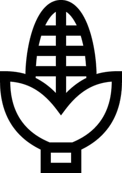 A black and white logo of a corn plant vector