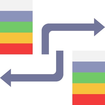 Two arrows pointing in different directions vector