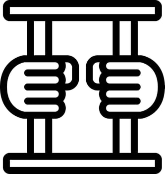 A black and white illustration of two hands holding a bar vector