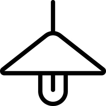 A black and white icon of a light bulb vector