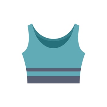 Blue sports bra with stripes for working out vector