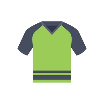 Green and grey short sleeved t shirt with v neck vector