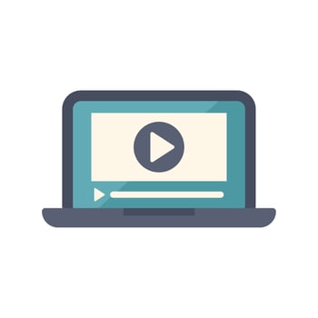 Modern laptop displaying video streaming website interface vector