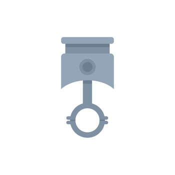 Piston engine part converting reciprocating motion into rotation vector