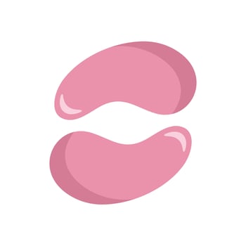 Pink collagen eye patches for reducing wrinkles and dark circles vector
