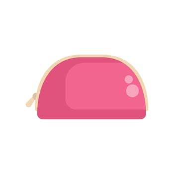 Pink cosmetic bag showing beauty products storage concept vector