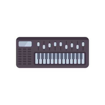 Electronic piano keyboard synthesizer showing musical creativity vector