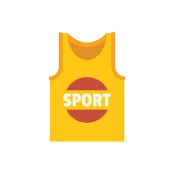 Yellow sleeveless sport shirt presenting sporting goods concept vector