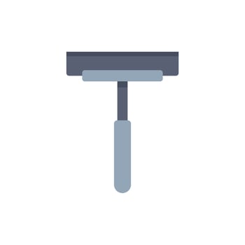 Window cleaning squeegee with rubber wiper blade and handle vector