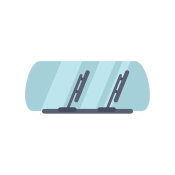 Car windshield wipers keeping windscreen clean while driving vector