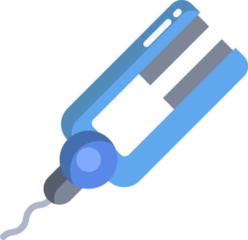 A blue pen with a long handle and a small blue clip vector