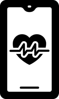 A tablet with a heart beat icon on it vector