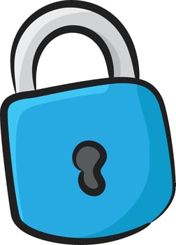 A blue lock with a keyhole on it vector