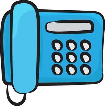 A blue phone on a white background vector