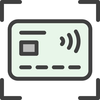 A credit card with a wireless signal icon vector