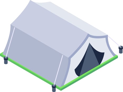 A tent with a green roof and a white tent vector