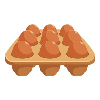 Cardboard egg tray holding ten brown chicken eggs vector