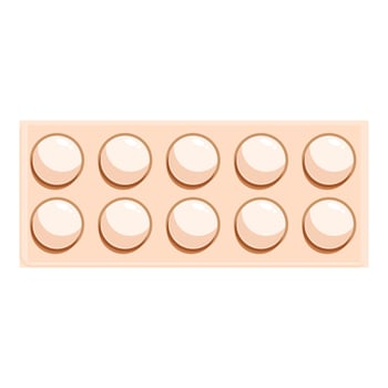 Ten white eggs in cardboard box container vector